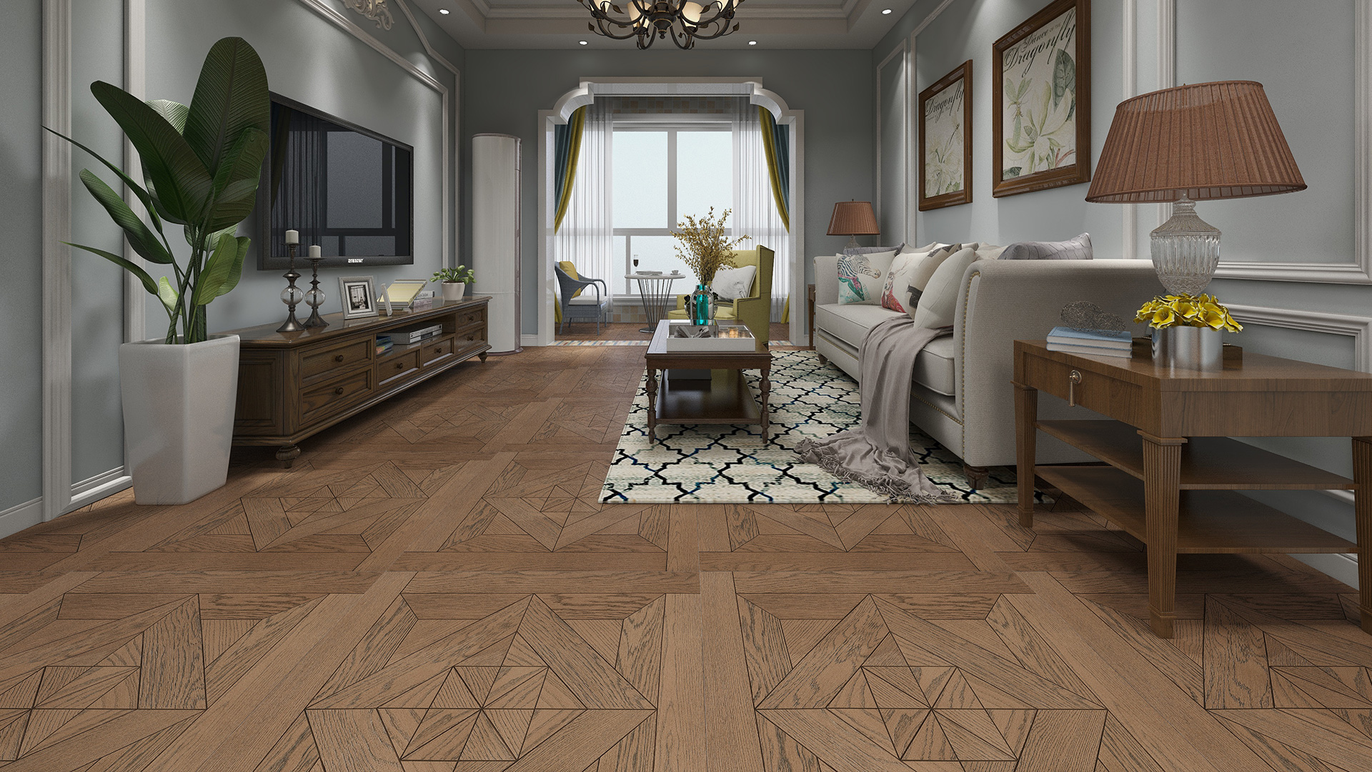 意大利garbelotto实木复合地板,玫瑰金色橡木澳式方拼,进口地板